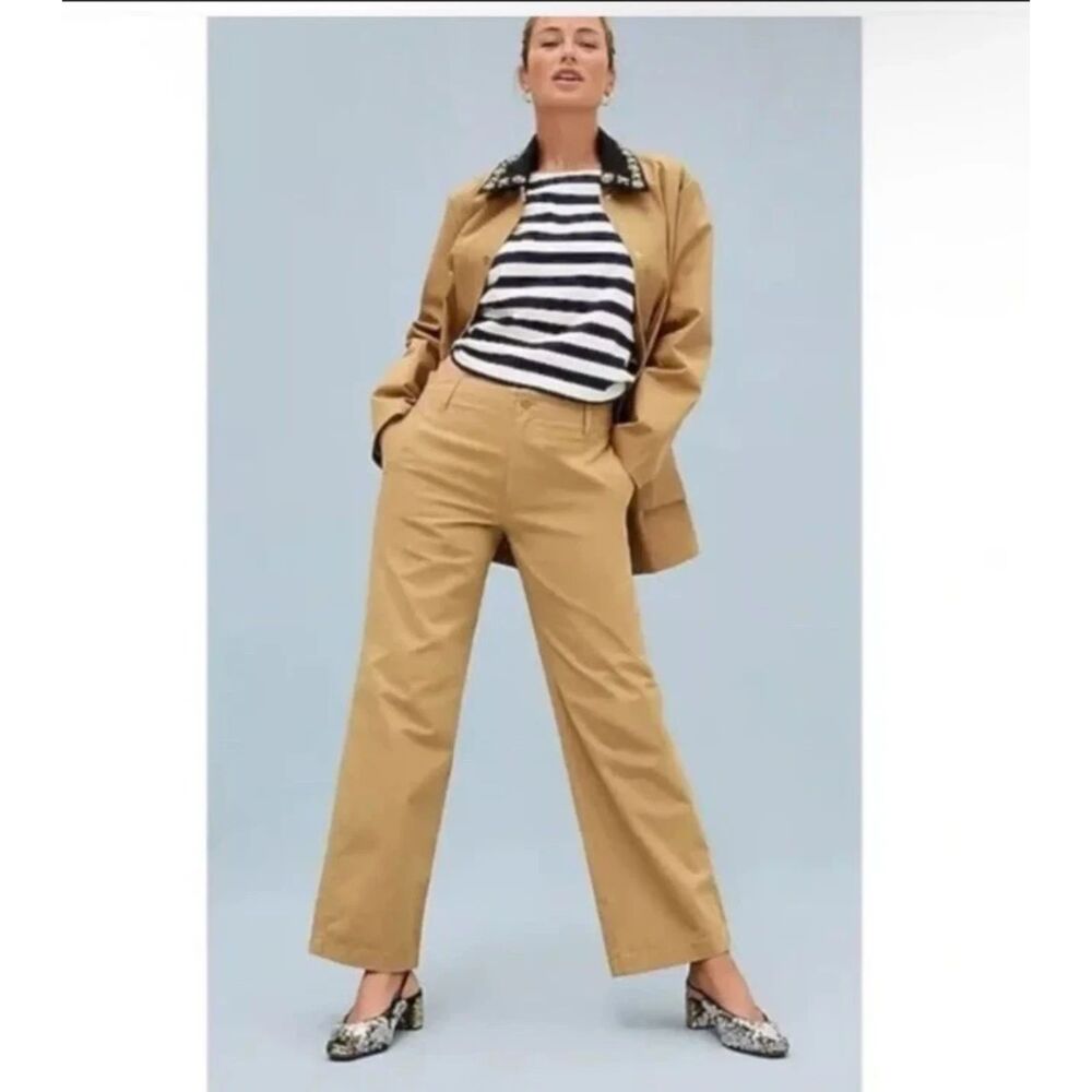 J. Crew Womens Pants 27 Khaki Sailor Chino Heritage Wide Leg